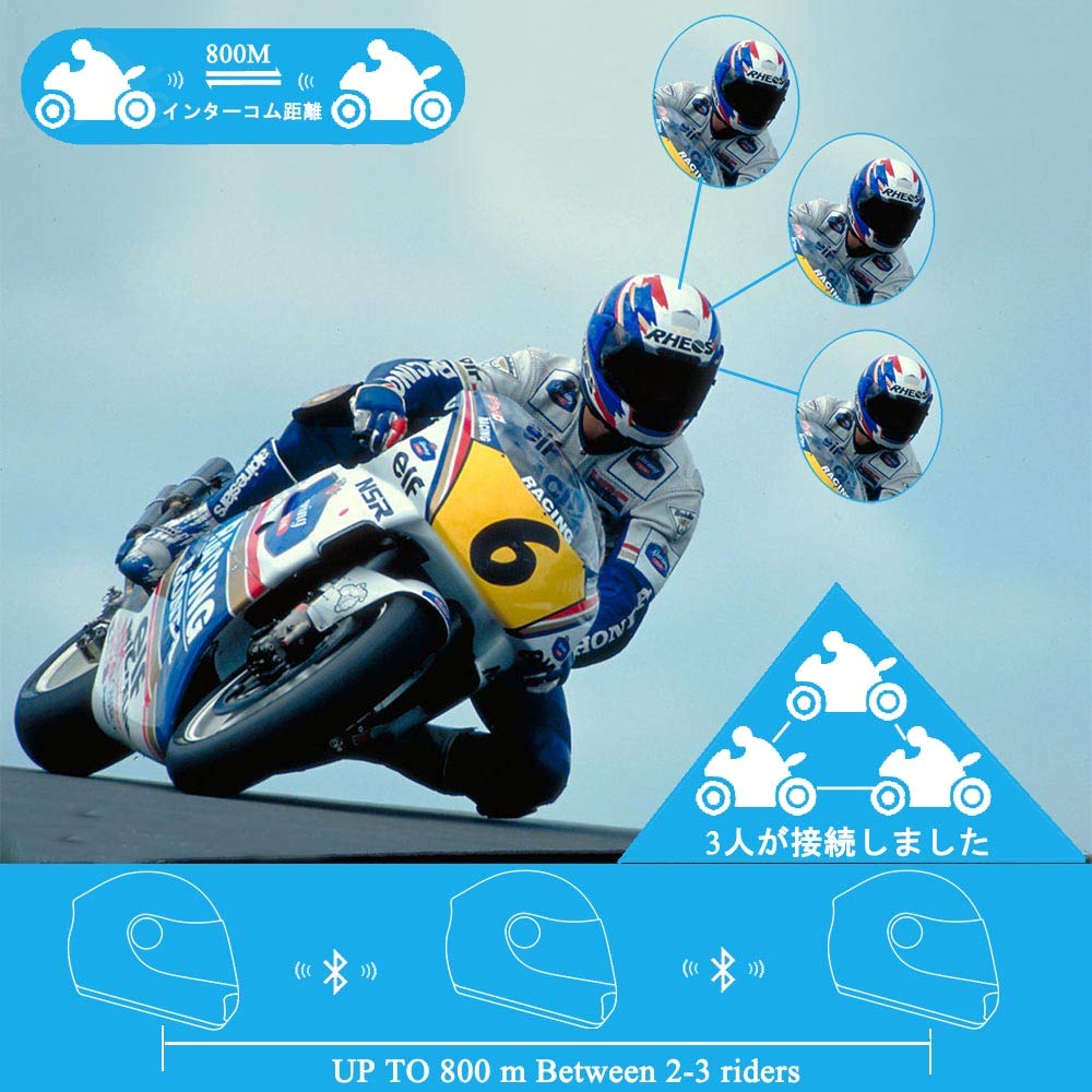 Amazon.co.jp: FreedConn TCOM-SCオートバイのヘルメットの